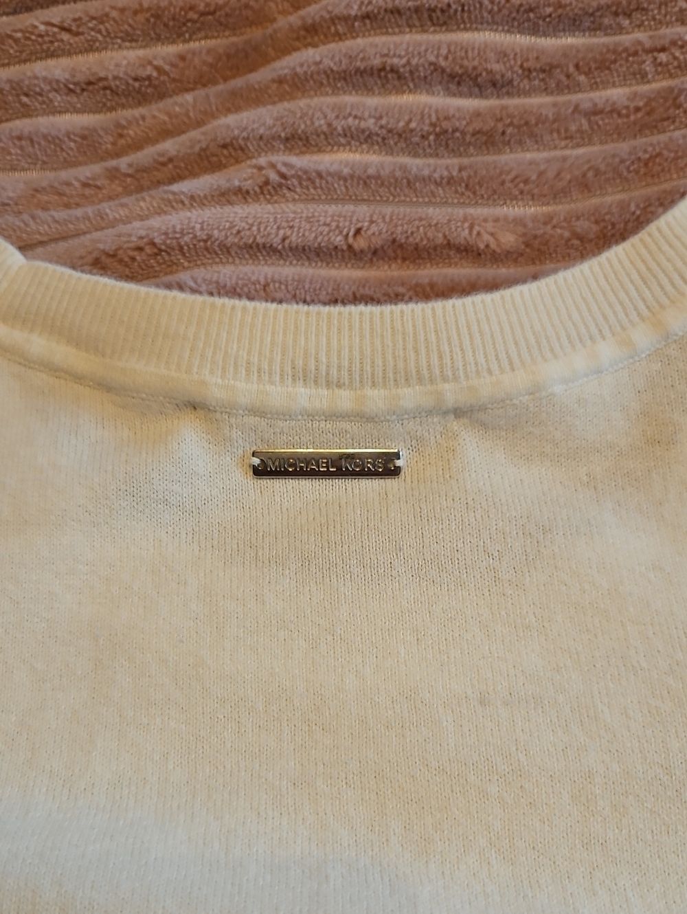 Michael Kors Cream Cold-Shoulder Studded Crop Top - Picture 6 of 6